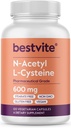 N-Acetyl L-Cysteine (NAC) 600mg Por Capsule (120 cápsulas vegetarianas) - No Stearates - Vegan - No Fillers - No Silica - No Gelatin - Gluten Gratis - No GMO