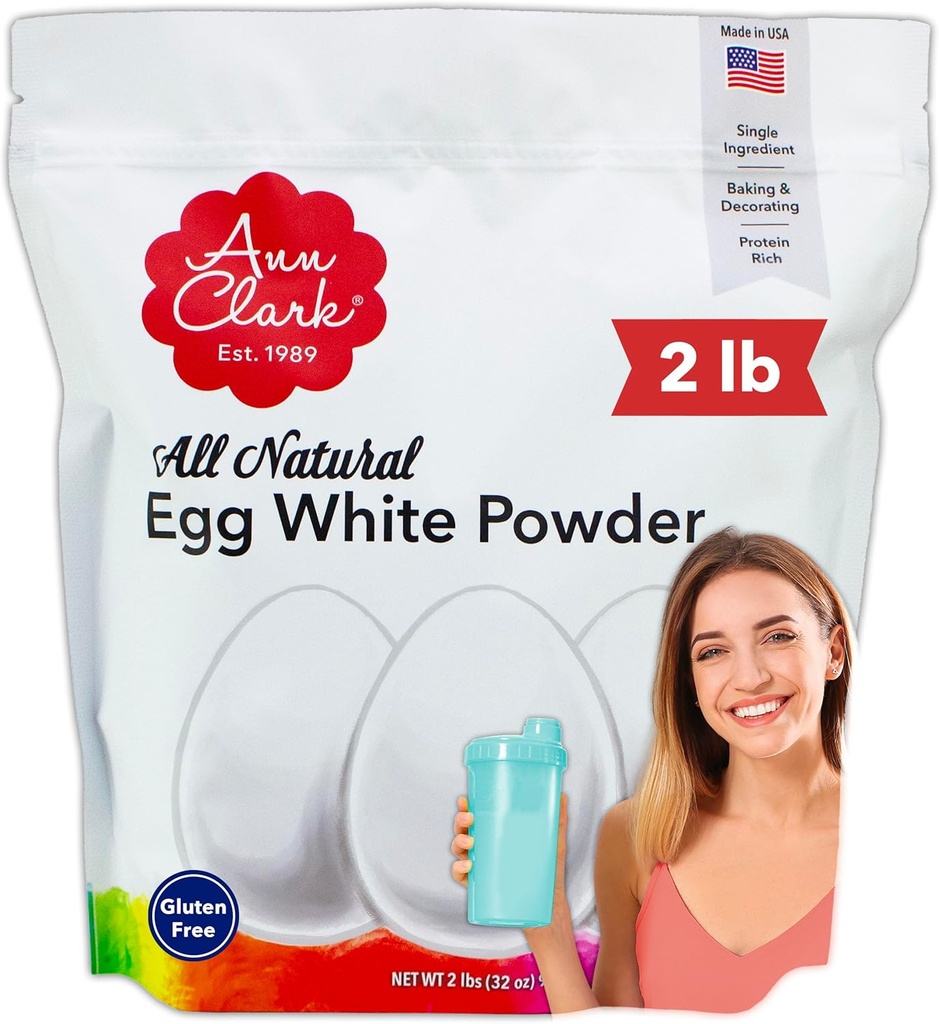 Ann Clark All Natural 100% Egg White Protein Powder Made in USA, 2 Lbs