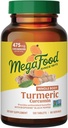 Suplemento de la Curcumina del Cuerpo de MegaFood - Suplemento Turmérico con Pepper Negro & Vitamina C - 475 mg Curcuminoides Por Servir - Antioxidante &amp; Apoyo Inmunitario - Vegan - 120 Tablas, 60 Serviciones