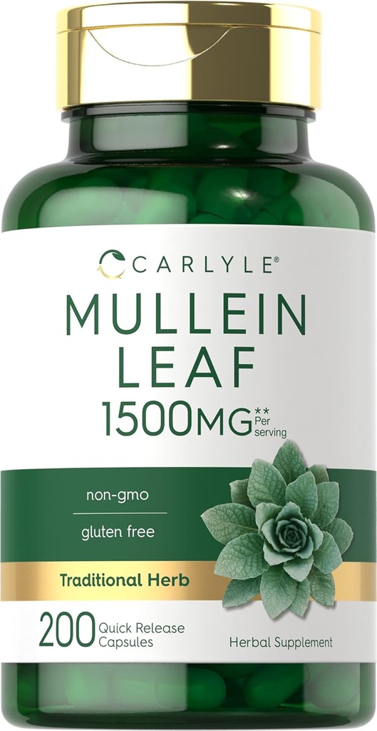 Carlyle Mullein Leaf Extract 1500mg ← 200 Capsules