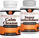 Calma limpieza calmante Detox + Super Antioxidante complejo de jugo