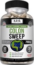 Kaya Naturals Colon Sweep ← Colon Cleanser 30-Day Fast-Acting with Herbs & Probiotics, Supports Healthy Bowel Movements, Cleansing Formula with Fiber, Non-GMO - 60 cápsulas