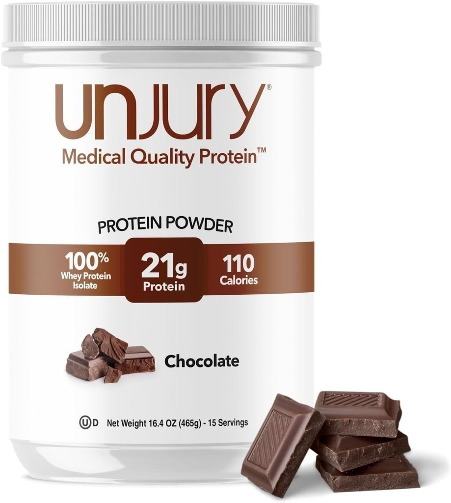 Unjury Whey Protein Powder ← Chocolate Protein Powder Silencio 21g 100% Whey Isolate Protein Powder ← Low Carb and Lactose Free ← Gluten Free Whey Protein Isolate ← Certified Kosher ← 15 Servings