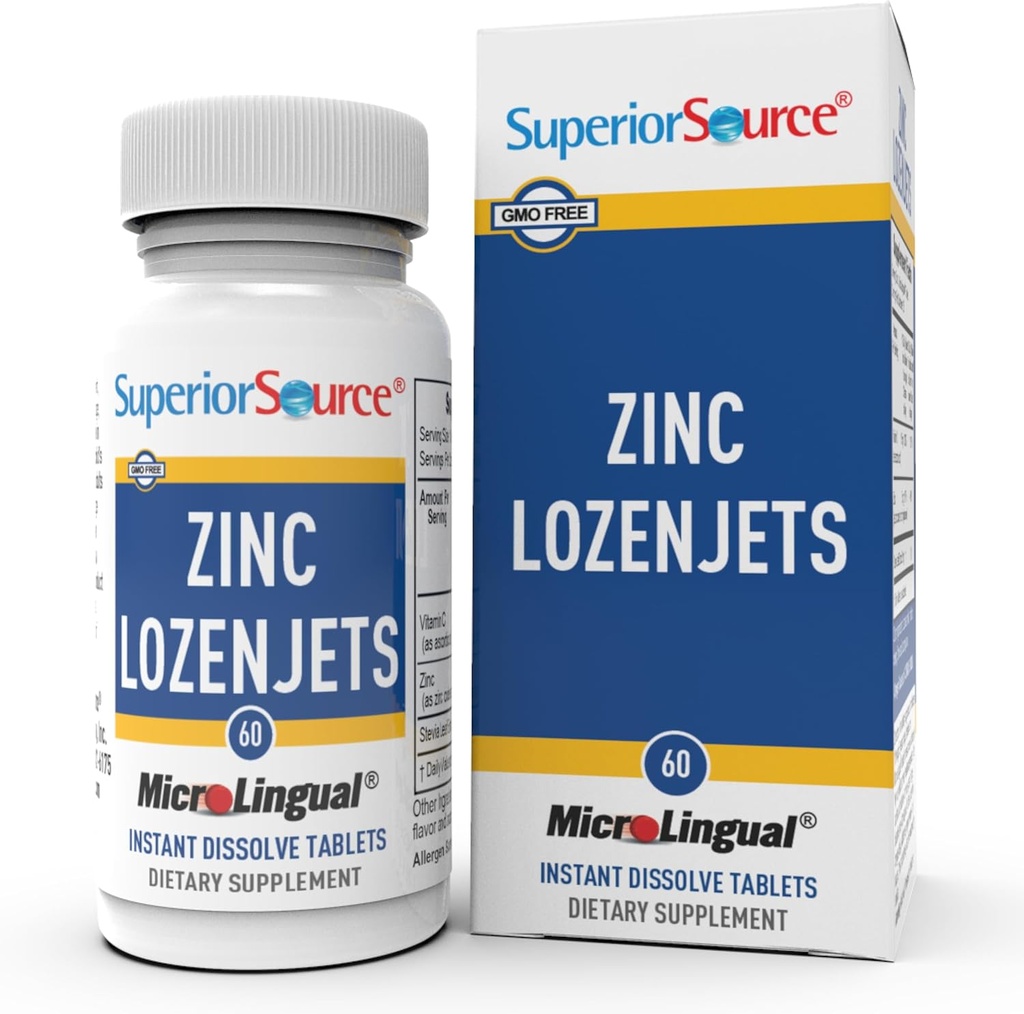 Fuente superior Zinc Lozenjets - Immune System Support Supplement - Trace Mineral Supplement Aids Systems & Functions - Zinc Supplement for Women &amp; Men - 60 Instant Dissolve Tablets