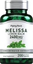 Piping Rock Lemon Balm Capsules 2400mg Silencio 200 Conde Silencio Lemon Balm Extract Silencio Melissa Herbal Suplemento Silencio Gluten Free, Non-GMO