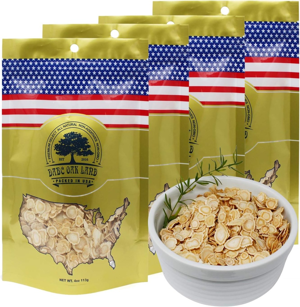 4 Bolsas de American Ginseng Slices de Wisconsin, DOL American Wisconsin Ginseng Slices Root for Tea, Energy for Men Women Mental Health Boosts Immunity, Gluten Free, 西 institucionales/ oportuna洋 institucionales 4 Bolsa de 4OZ,16 Ounces