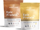 Sprout Living Epic Protein Bundle - Chocolate Maca &amp; Vanilla Lucuma (20g Organic Plant-Based Protein Powder, Vegan, Gluten Free, Superfoods)