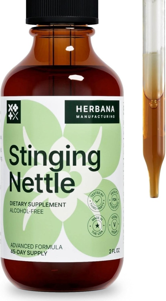 Nettle Leaf and Root 2 fl oz Liquid Extract - Natural Urinary & Kidney Support for Man and Woman - Organic Urtica Dioica - High Potency Herbal Supplement - 45-Day Supply