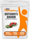 BulkSupplements.com Extract Powder de Broom de Carnicero - Butchers Broom, Herbal Supplement - Vegan & Gluten Free, 500mg por Serving, 500g (1.1 lbs) (Pack of 1)