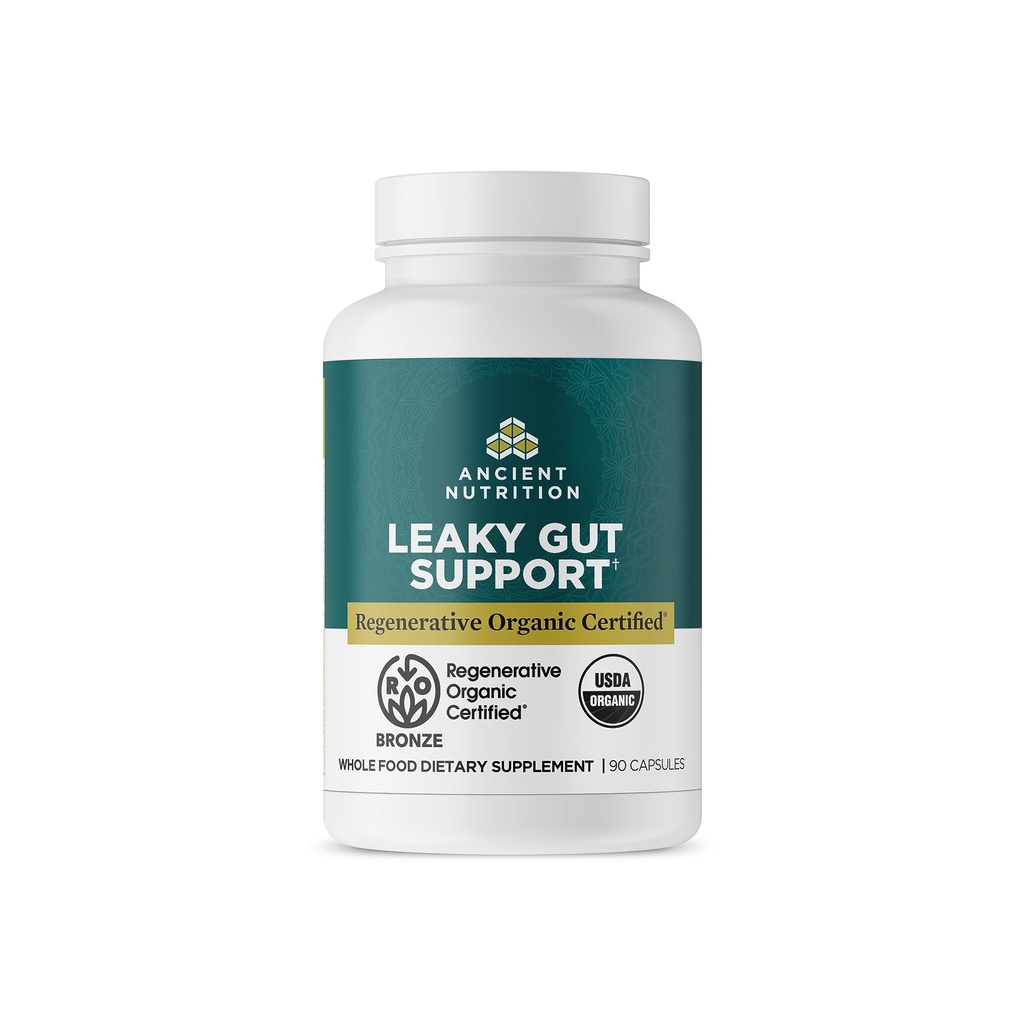 Antigua Nutrición Gut Health Suplemento, Regenerative Organic Certified Leaky Gut Capsules, Formulado con Mane de León, Fermented Licorice Root y Spearmint, Gluten Free, Paleo y Keto Friendly, 90
