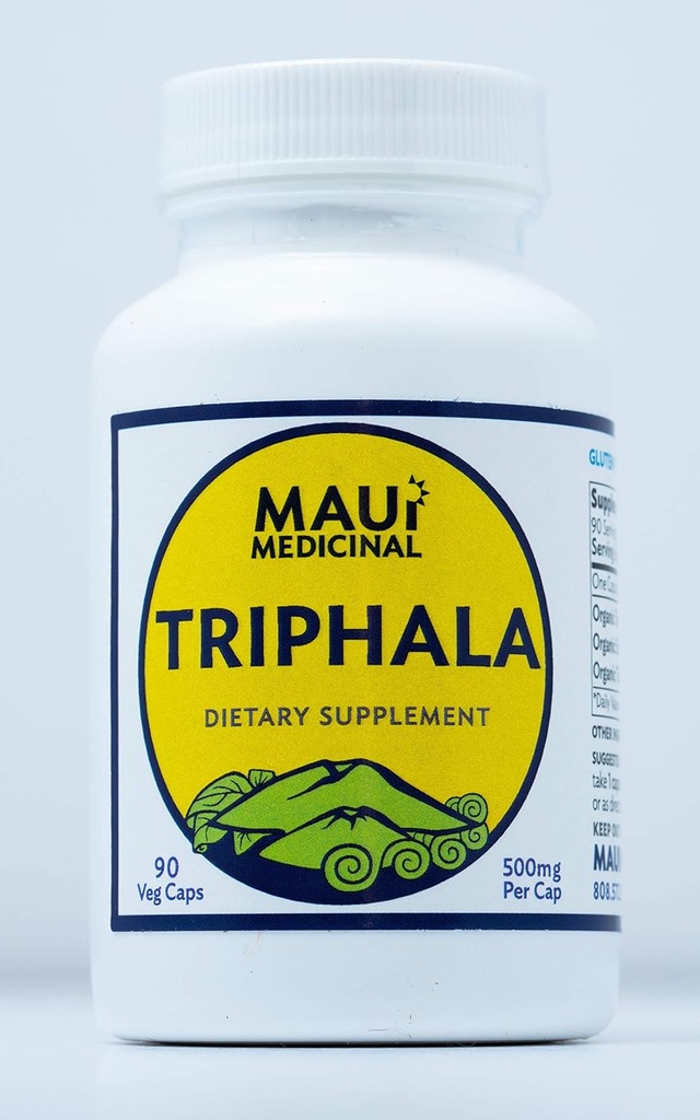 TRIPHALA 90 cápsulas de verduras - 500 mg por cápsula Fórmula orgánica de hierbas