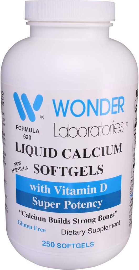 Wonder Laboratories Liquid Calcium Softgels ← w/Vitamin D3 Super Potency