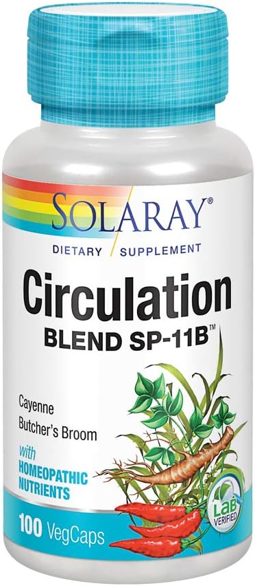 SOLARAY Circulation Blend SP-11B ← Herbs " Cell Salt for Healthy Circulatory System Support ← 50 Servings  100 VegCaps