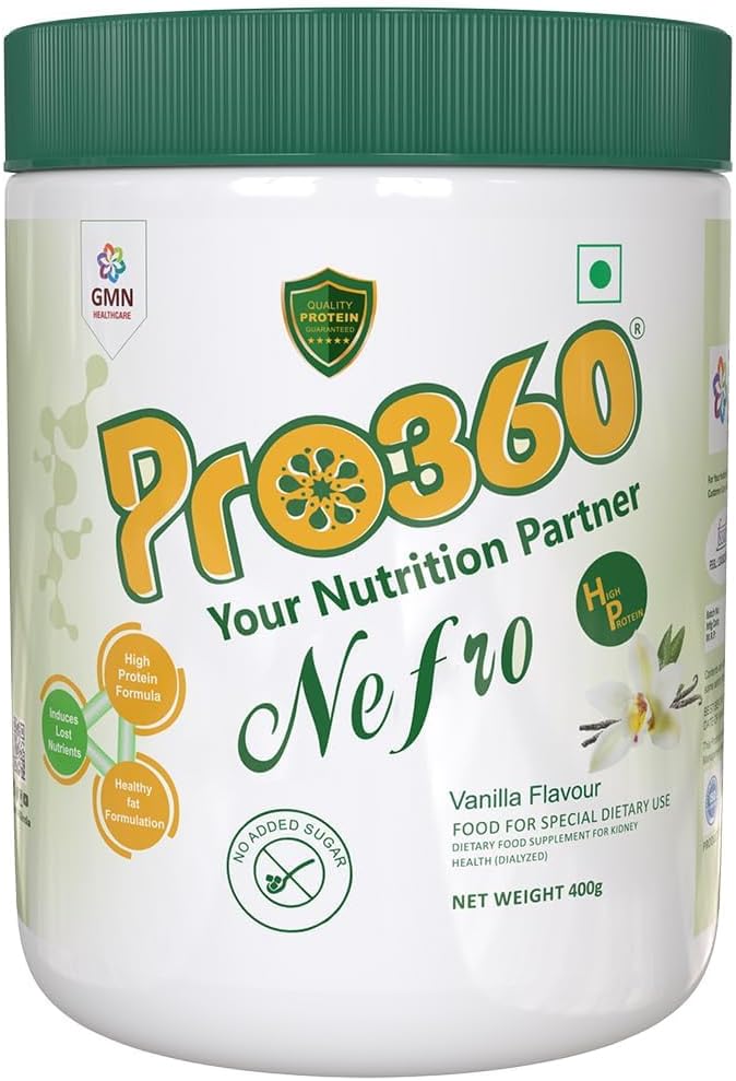 Nefr.o HP 400g (FKA Nephro) - Tratamiento de la diálisis Nutricional Suplemento Polvo - Fórmula de alta proteína Enriquecida con L-Taurina, L-Carnitina para el Riñón/Salud renal – No Añadido Sugar, Vainilla Flavour