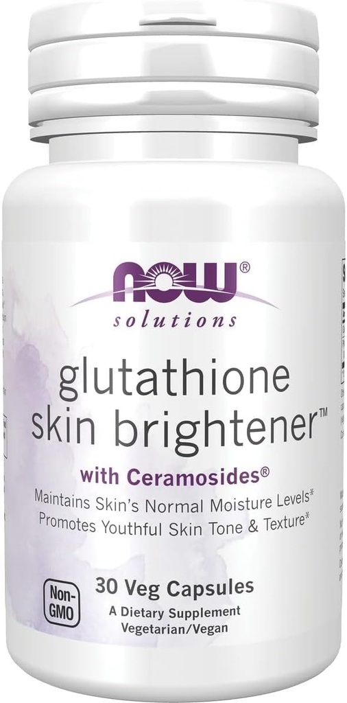 Glutathione Skin Brightener with Ceramosides Now Foods 30 VCaps