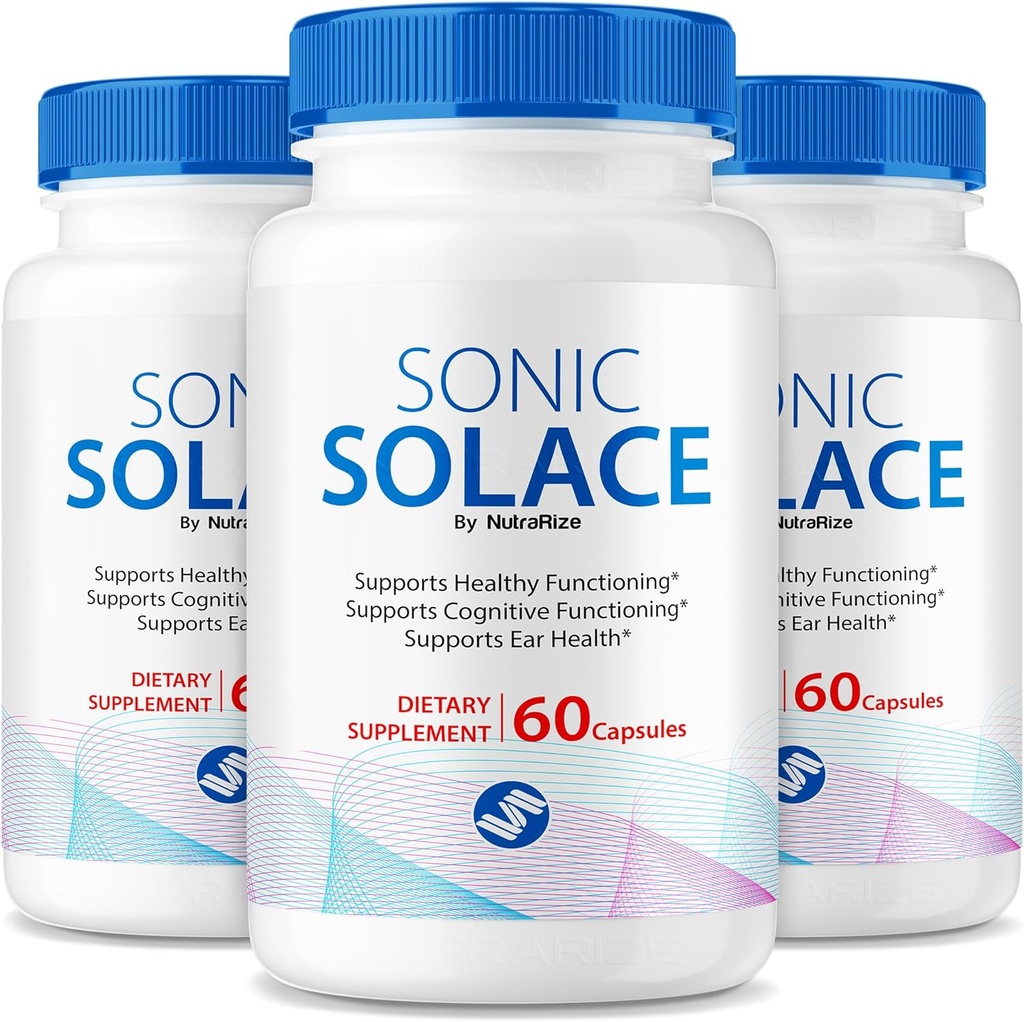 (3 Pack) Solace Sonic - Fórmula avanzada para mantener el oído saludable, Solace Sonic oficial para la salud del oído, todo soporte natural para el bienestar general, SonicSolace Review (180 cápsulas)