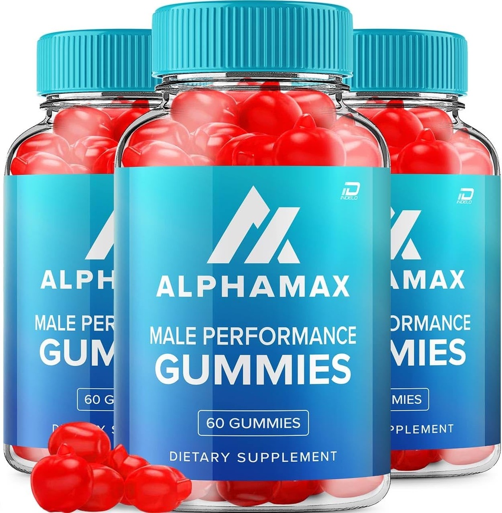 Alfa Max Gummies para Hombre – AlphaMax Male Performance ACV Gummies Apple Cider Vinegar 1000MG, Alfa Max Gummies Reseñas, Vitamina B12 (3 Pack - 180 Gummies)