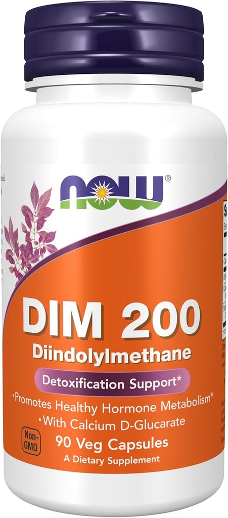 AHORA Suplementos de alimentos, DIM 200 (Diindolylmetano) con Calcio D-Glucarate, 90 cápsulas de verduras