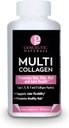 Genceutic Naturals Multi Collagen Capsules Tipos I, II, III, V & X - 120 Veg Caps -for Healthy Hair Skin, Nails 1500mg Non-GMO, Pasture-Raised, cage Free and Cruelty Free Source