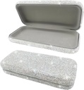 Caja de lentes de sol brillante, lentes de sol brillante caja fuerte de cristales caso, caja de cristal de piedra brillante para mujeres