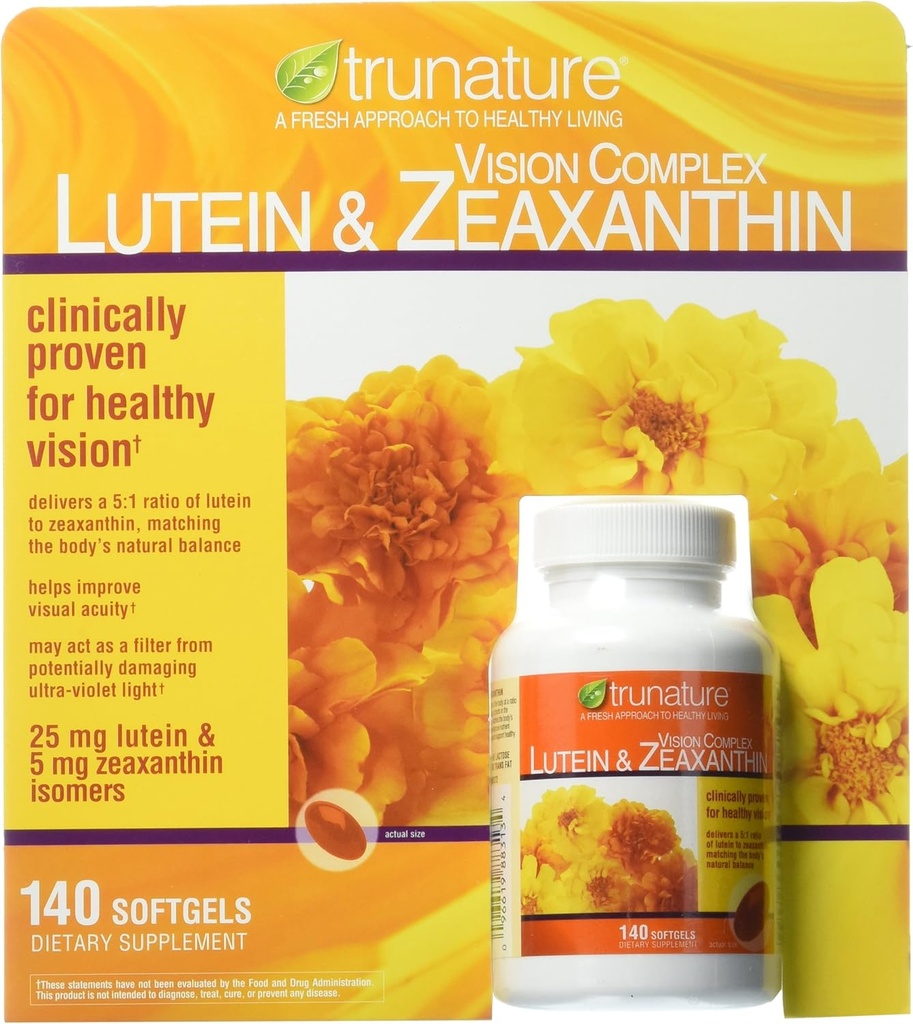 TruNature Vision Softgels Complex Lutein y Zeaxanthin Suplemento, 140 Conde