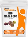 BulkSupplements.com Red Maca Powder - de raíz, suplemento de Maca, Suplemento Herbal - Vegan &amp; Gluten Gratis, 750mg por Serving, 250g (8.8 oz) (Pack of 1)