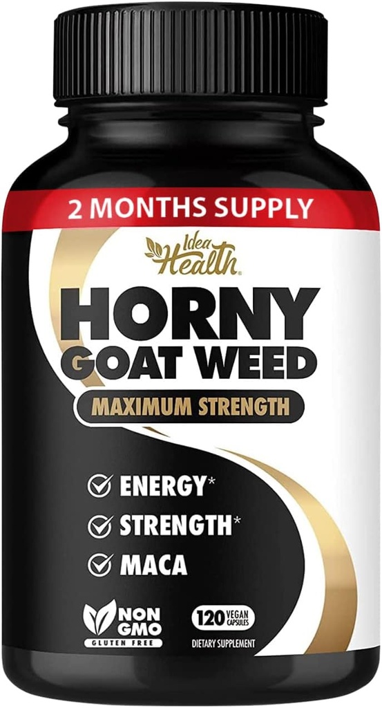 Horny Goat Weed 1275 mg MAX STRENGTH w/Maca (2 Mes de Suministro) - Complejo de Energía y Rendimiento para Hombres y Mujeres