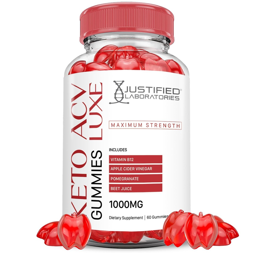 Luxe Keto ACV Gummies Advanced Formula 1000MG Luxe Keto Gummies Apple Sider Vinegar Formulado con Pomegranate Beet Juice Powder B12 Vegan Non GMO 60 Gummys