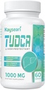 TUDCA Bile Salts Suplemento 1000mg - 60 Veggie Capsules,Liver Support Suplemento para Detox Cleanse,Gelatin Free