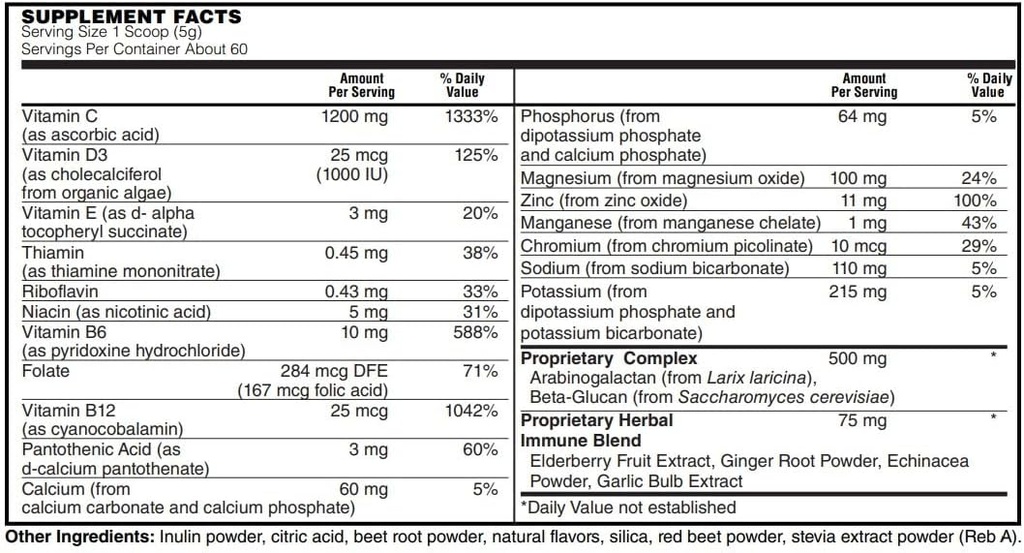 BariatricPal ImmunoLYTE Fizz with 1200mg Vitamin C Plus D3, Zinc & Elderberry - Immune Support & Electrolyte Recovery! - Berry