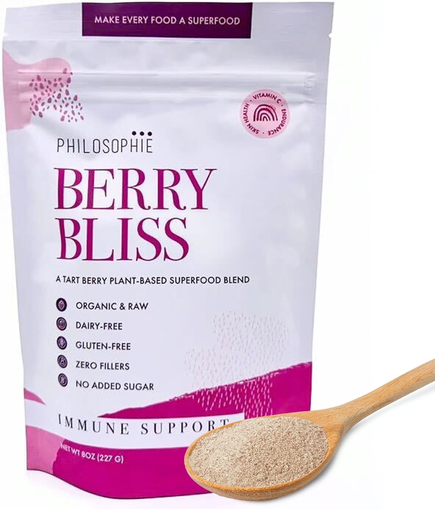Filosofía Planta base Superfood Powder - Vegan Protein Polvo con Rice Protein, Maca Root Powder &amp; Acai Berry - Orgánica Dairy Free Superfood Blend - Protein Powder Sin Dulces Artificiales