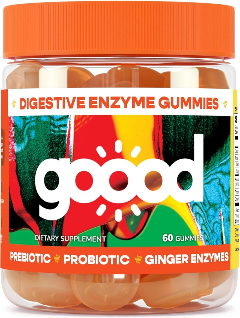 Goood Probiotic " Prebiotic Gummies - Probiotic Gummies for Women &amp; Men with Digestive Enzyme - Sugar Free Kids Probiotic Gummies - Non-GMO " Vegan Fiber Gummies for Bloating Relief - Lemon Flavor