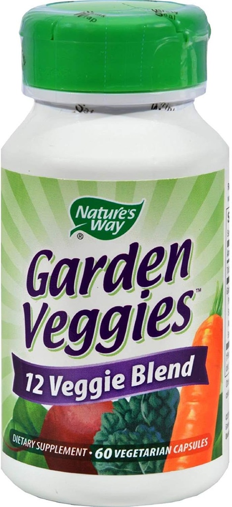 Naturalezas Way Garden Veggies 12 Veggie Blend 60 Vegetarian Capsules, Pack de 3 botellas
