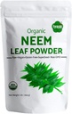 Iyasa Holistics Organic Neem Powder Ayurveda hierba y superalimentos, apoya la purificación de sangre y hígado, promueve el cabello sano y la piel clara, bolsa sellable de 16 oz/ 453g