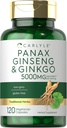 Carlyle Panax Ginseng & Ginkgo 5000mg | 120 Vegetarian Capsules | Non-GMO & Gluten Free Supplement