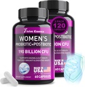 Probióticos para Mujeres 190 Billones CFU - 10 Estrados &amp; Postbióticos para Wowen- Immune, Digestivo, Gut, Vaginal &amp; Urinary Health, PH Balance- Supports Occasional Constipation, Gas & Bloating, 120 cápsulas