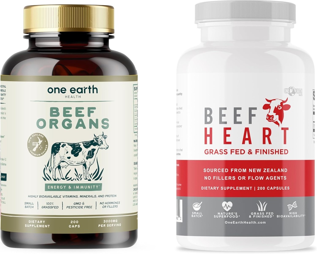 Órganos de carne y corazón. New Zealand Pasture Raised Organ Supplements