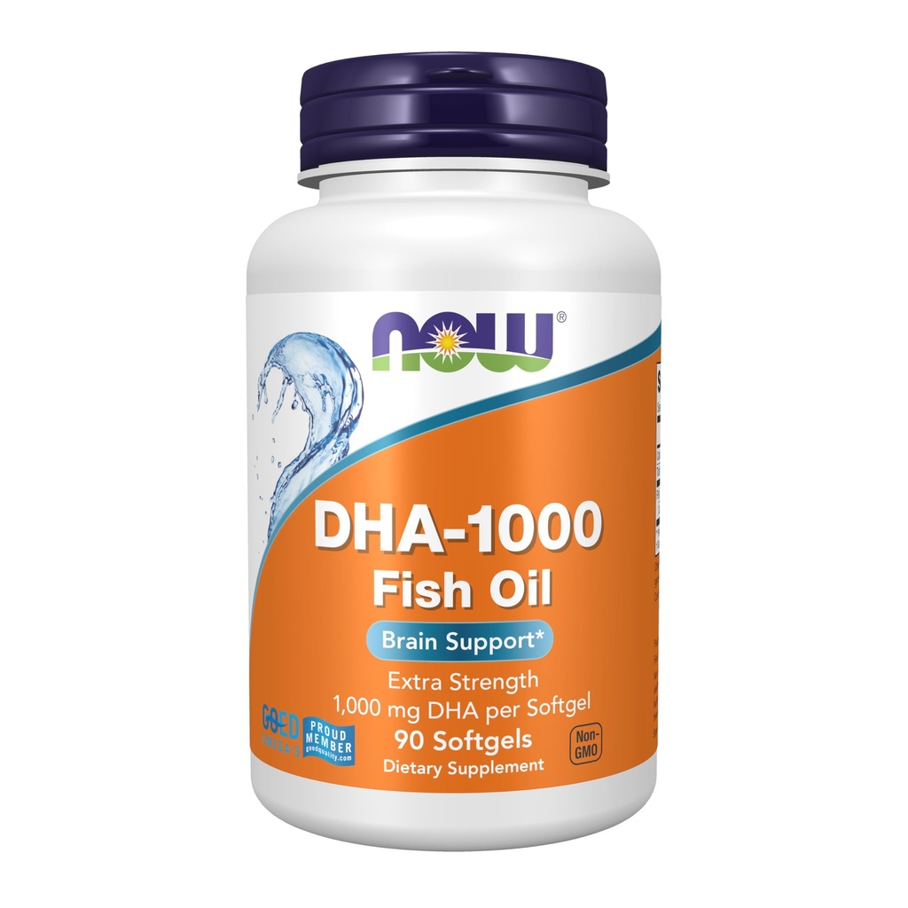 NOW Foods Supplements, DHA 1,000 Brain Support, Extra Strength, 1,000 mg DHA, 90 Softgels