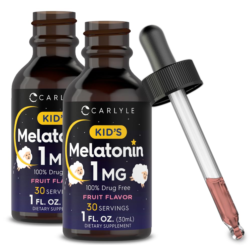 Carlyle Kids Melatonin Liquid TENIDO 1 fl oz TENIDO Two Pack ← Fruit Flavor tóxico Drug Free Children