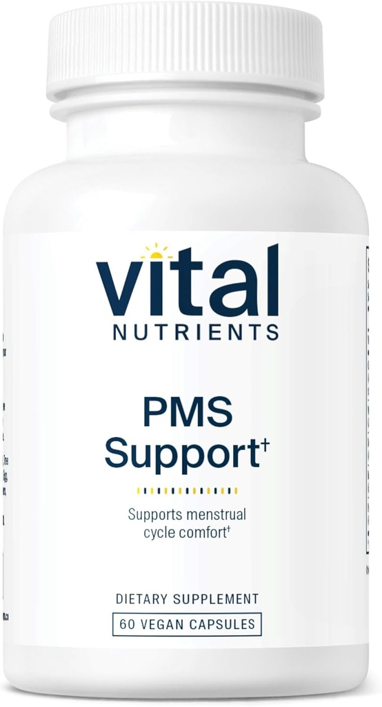 Vital Nutrients PMS Support - Vitex Berry &amp; Passionflower Extract for Premenstrual Support &amp; Hormone Balance* - Vitamina B6 PMS Suplementos - Gluten, Dairy, Soy Free - Non-GMO - 60 cápsulas