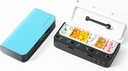 Dispensador de píldoras con Alarma, Organizador de píldoras de medicina diaria con hasta 7 Alarmas Un día,Smart Pill Box 6 Compartments, Christmas Thanksgiving Gift Pill Reminder for Elderly (Blue)