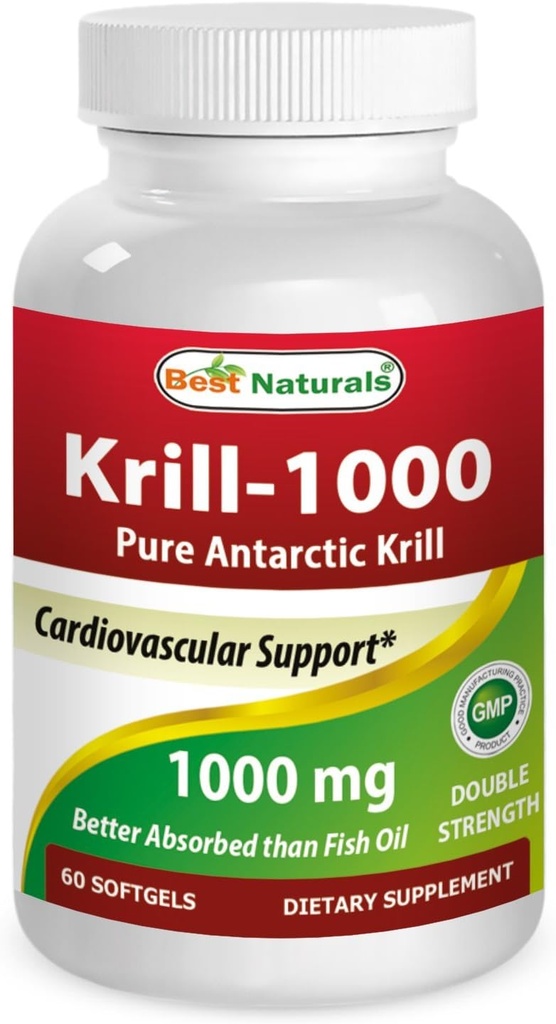 Mejores Naturales Krill Oil Soft Gel, 1000 mg, 60 Conteo