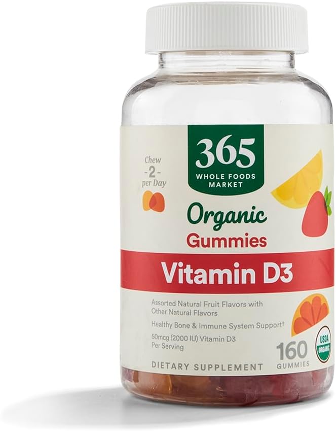365 by Whole Foods Market, Organic Vitamin D3 Gummy, 160 Count