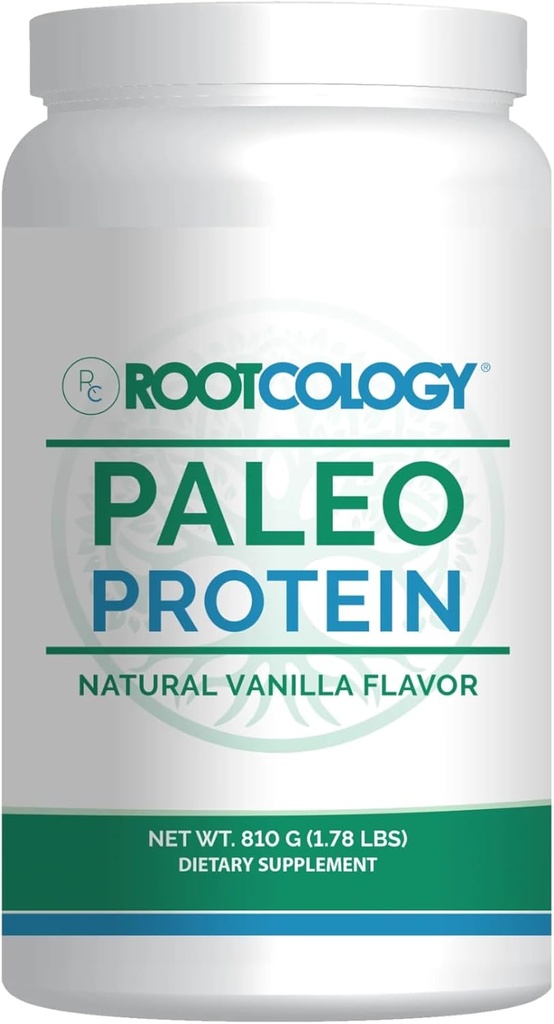Rootcology by Dr. Izabella Wentz  Paleo Protein ← Hidrolyzed Beef Protein Powder 21g Protein per Serving with MCT < Stevia ← Dairy-Free and Soy-Free ← Natural Vanilla Flavor Silencio 885g / 30 Servings