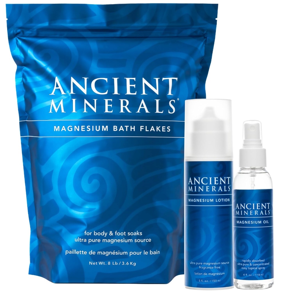 Antigüedades de baño de magnesio - Espray de aceite de magnesio y Loción de magnesio - Eficiencia de alta absorción para la relajación, bienestar y alivio muscular