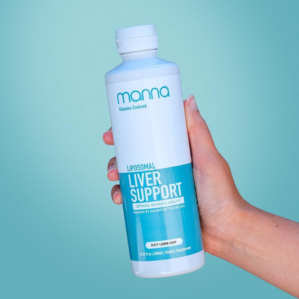 Manna Liposomal Liver Support - Liver Cleanse Detox &amp; Repair - Liver Support Supplements for Women &amp; Men