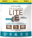 Designer Wellness, Designer Lite, Low Calorie Natural Protein, Prebiotic Fiber, Key Vitamins & Minerals, Chocolate Cookies &amp; Cream, 25.6 onzas