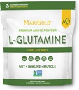 MariGold Pure Unflavored L-Glutamine Powder - Healthy Gut, Immune y Muscle Support, Non-GMO, Gluten Free, Soy & Allergen Free (5g / 5000mg por Serving)