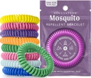 15 Pack Mosquito Repellent Pulseras, DEET-Free for Kids &amp; Adults, Bandas de color individual