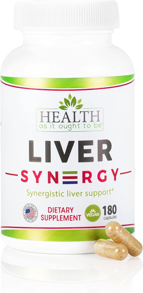 Salud Como Ought To Be Liver Syn3rgy Suplemento  Physician Formulated Capsules with Milk Thistle, Black Seed, Korean Ginseng  180 Capsules